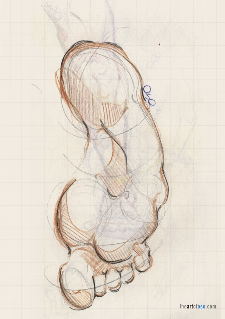 Traditional drawing of a male figure created by TheArtOfOso.com 