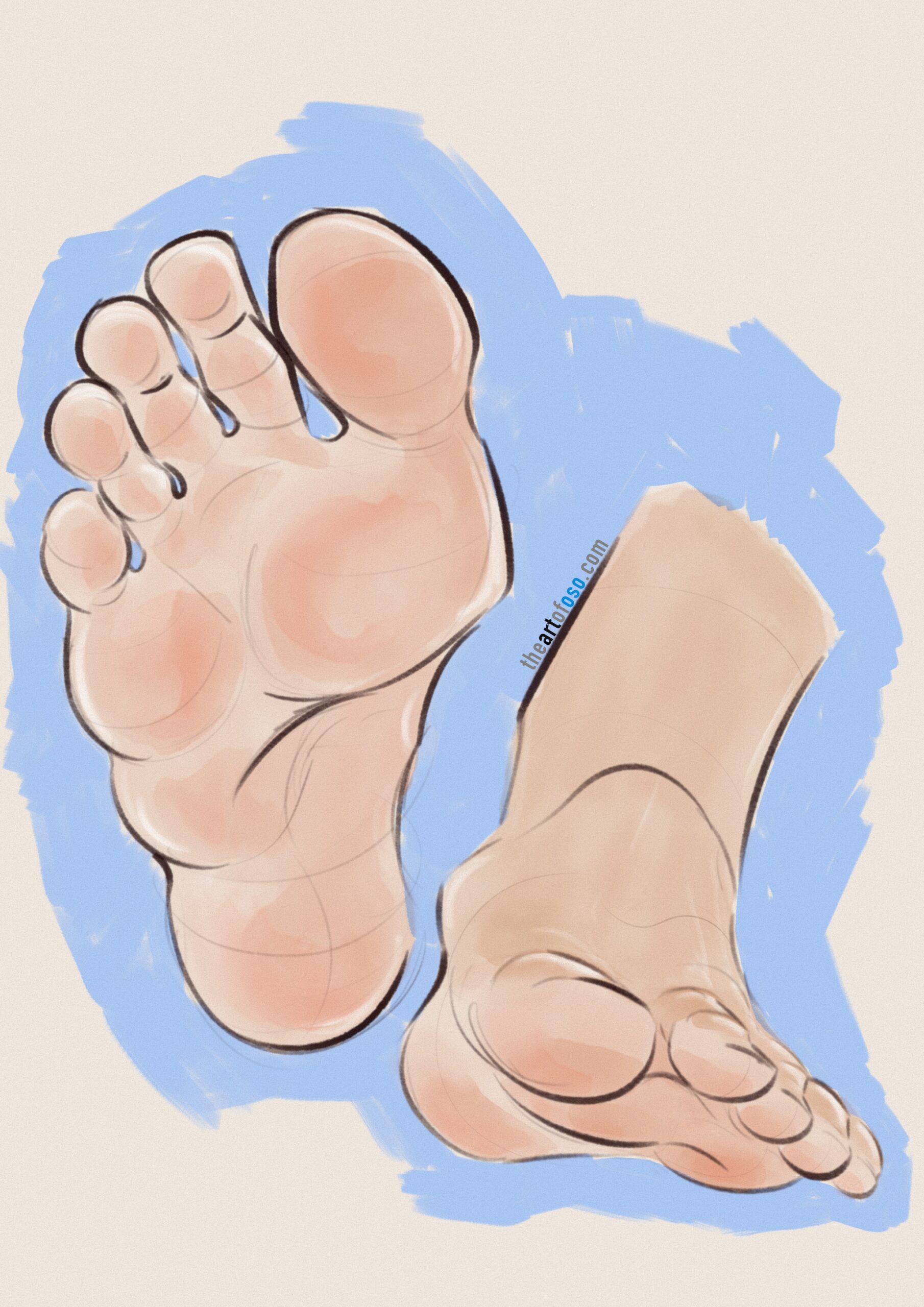 Digital drawing of a male figure created by TheArtOfOso.com 