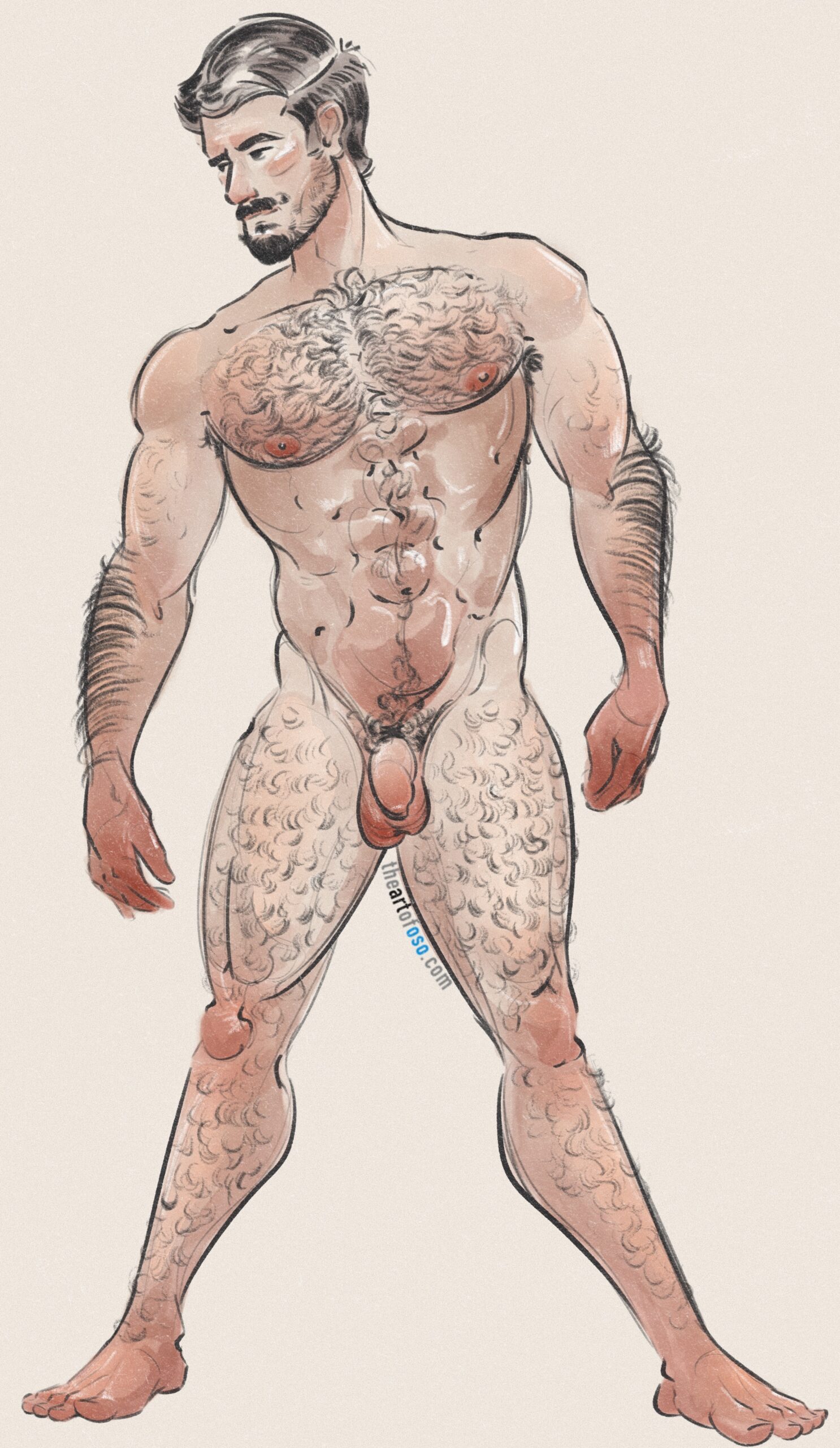 Digital drawing of a male figure created by TheArtOfOso.com
