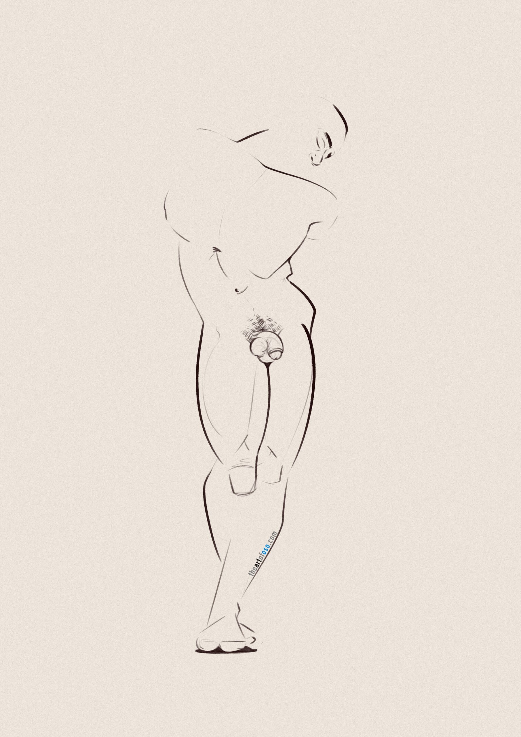Digital drawing of a male figure created by TheArtOfOso.com