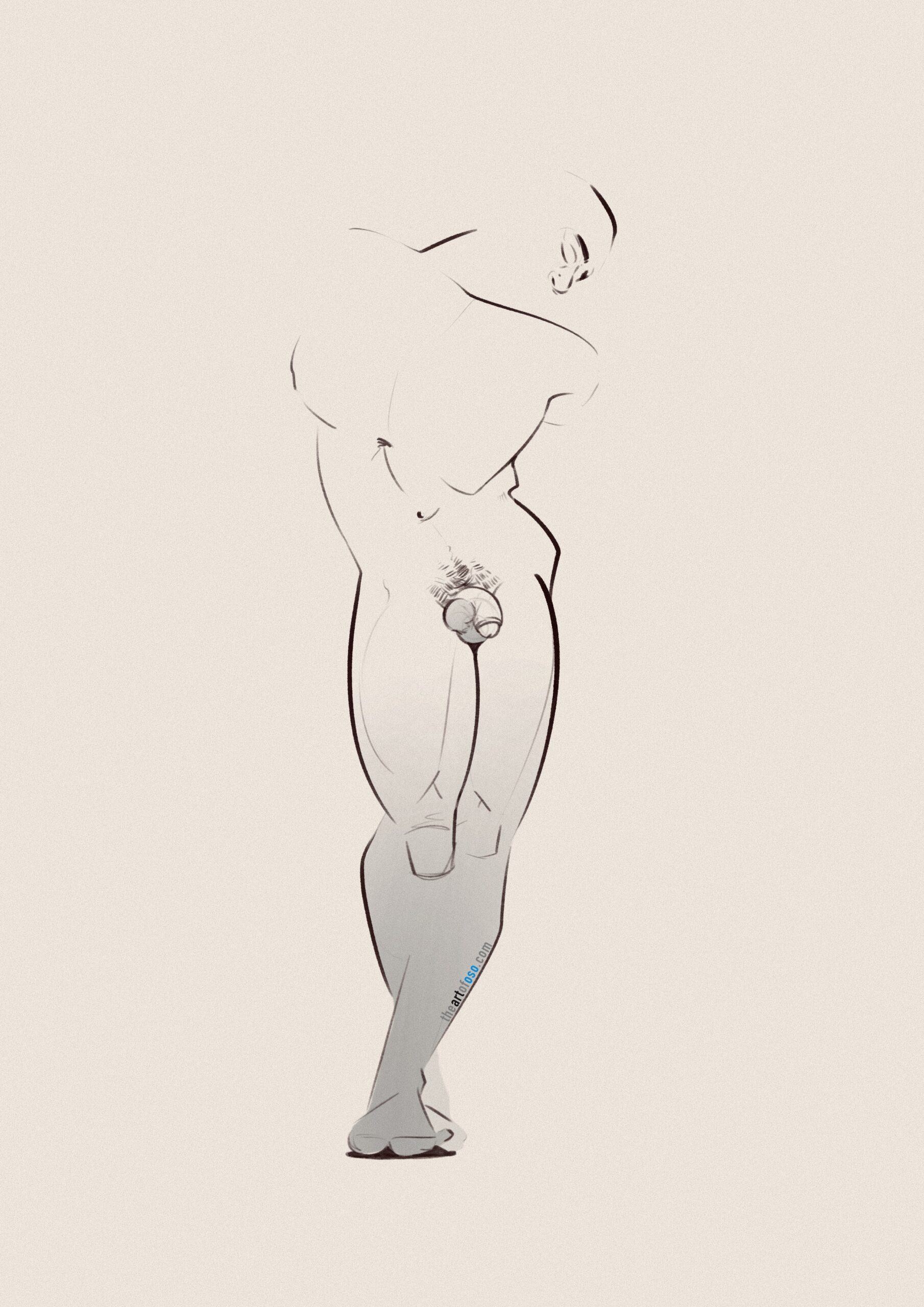 Digital drawing of a male figure created by TheArtOfOso.com