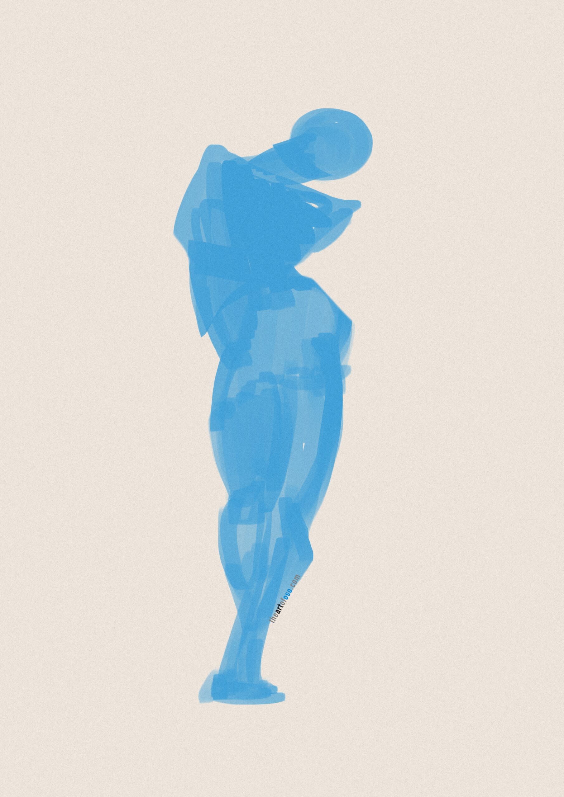 Digital drawing of a male figure created by TheArtOfOso.com