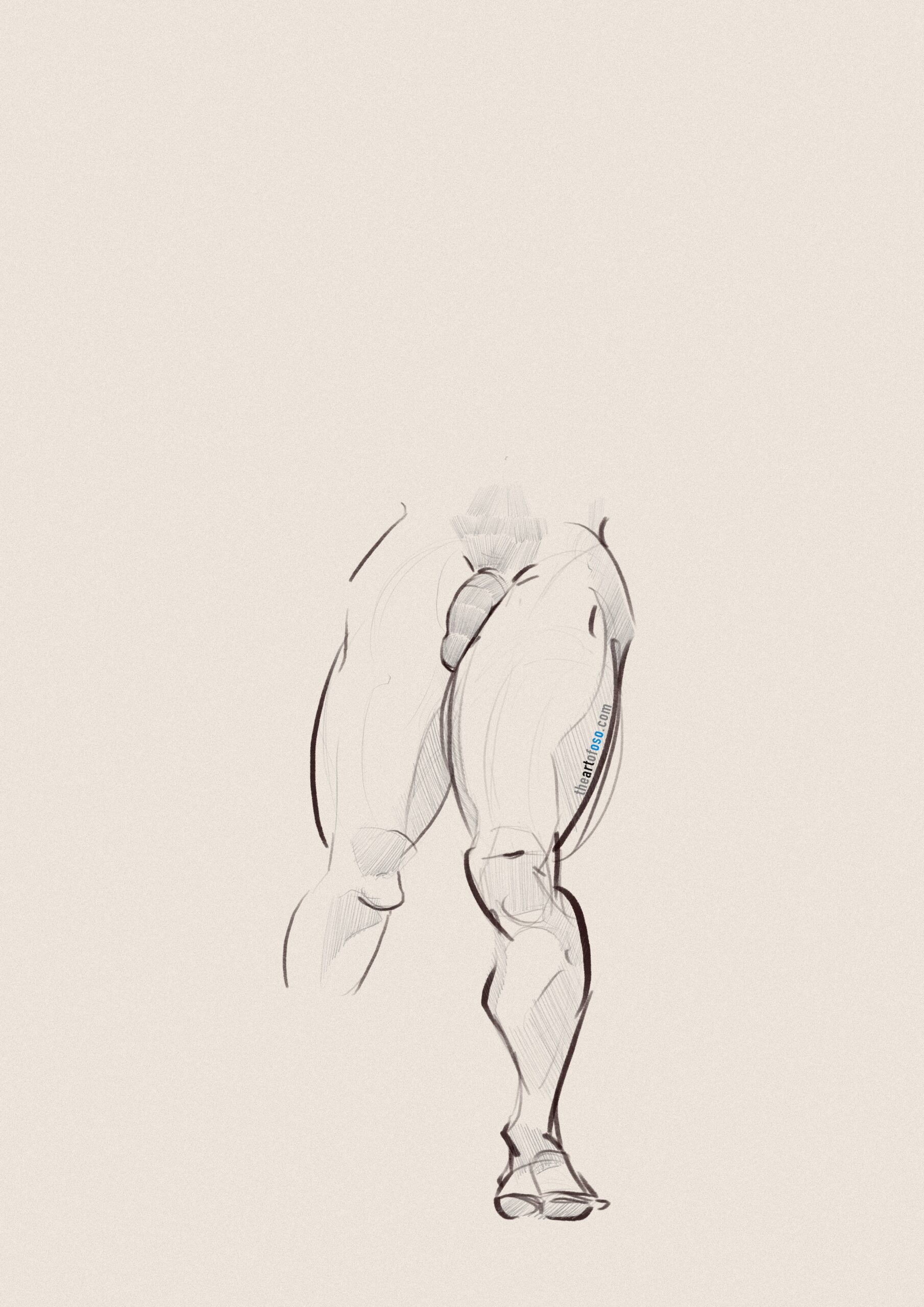Digital drawing of a male figure created by TheArtOfOso.com