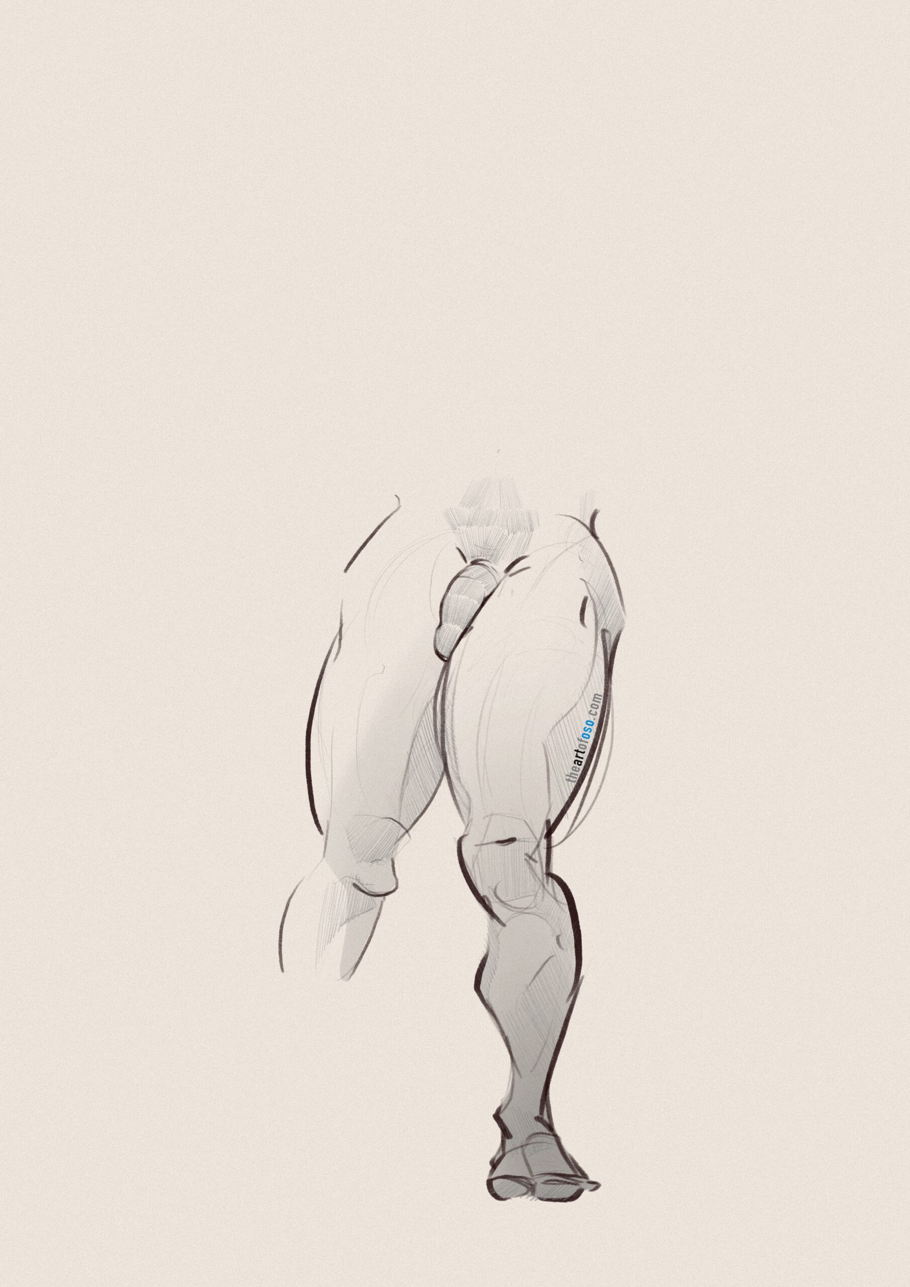 Digital drawing of a male figure created by TheArtOfOso.com