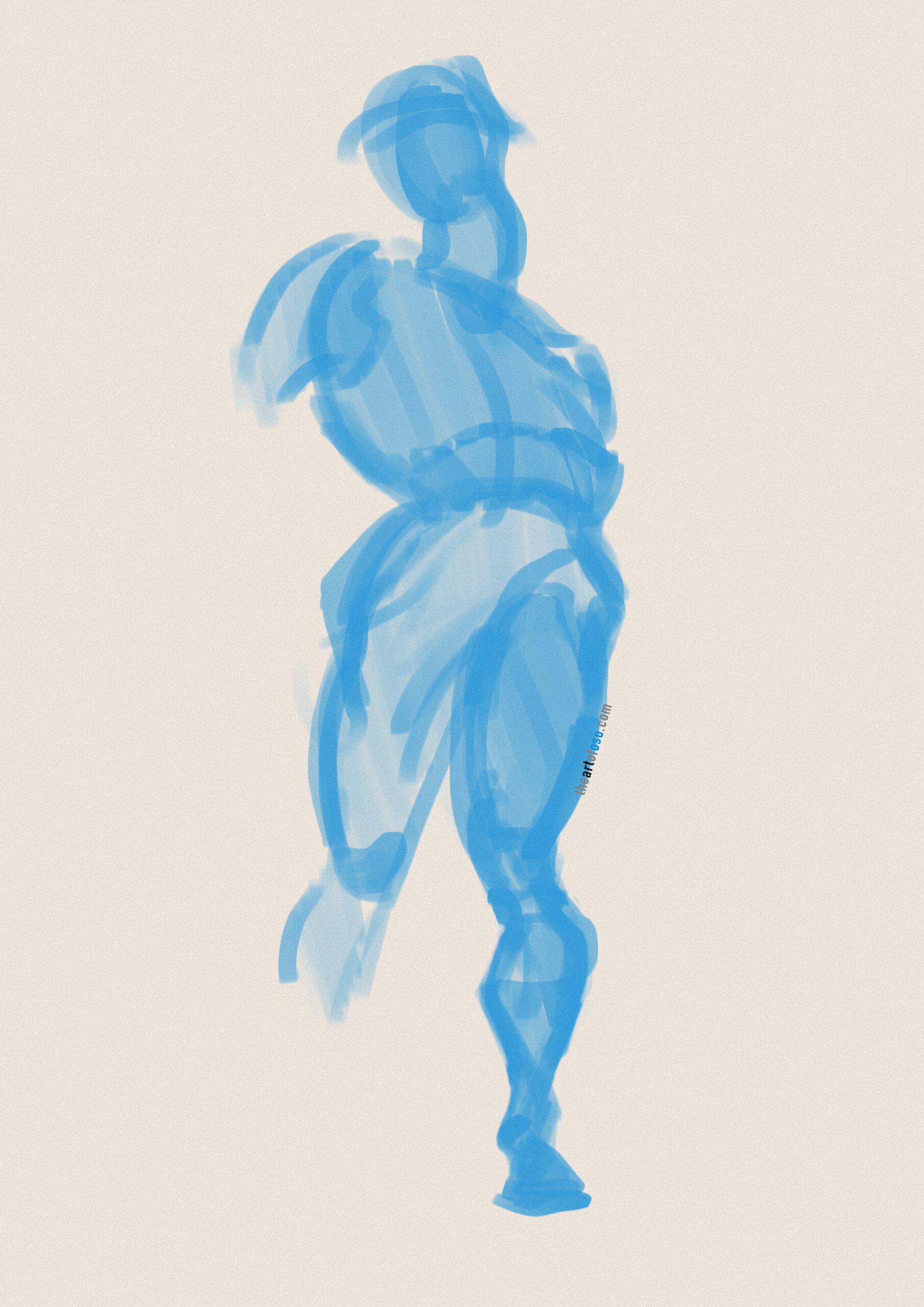 Digital drawing of a male figure created by TheArtOfOso.com
