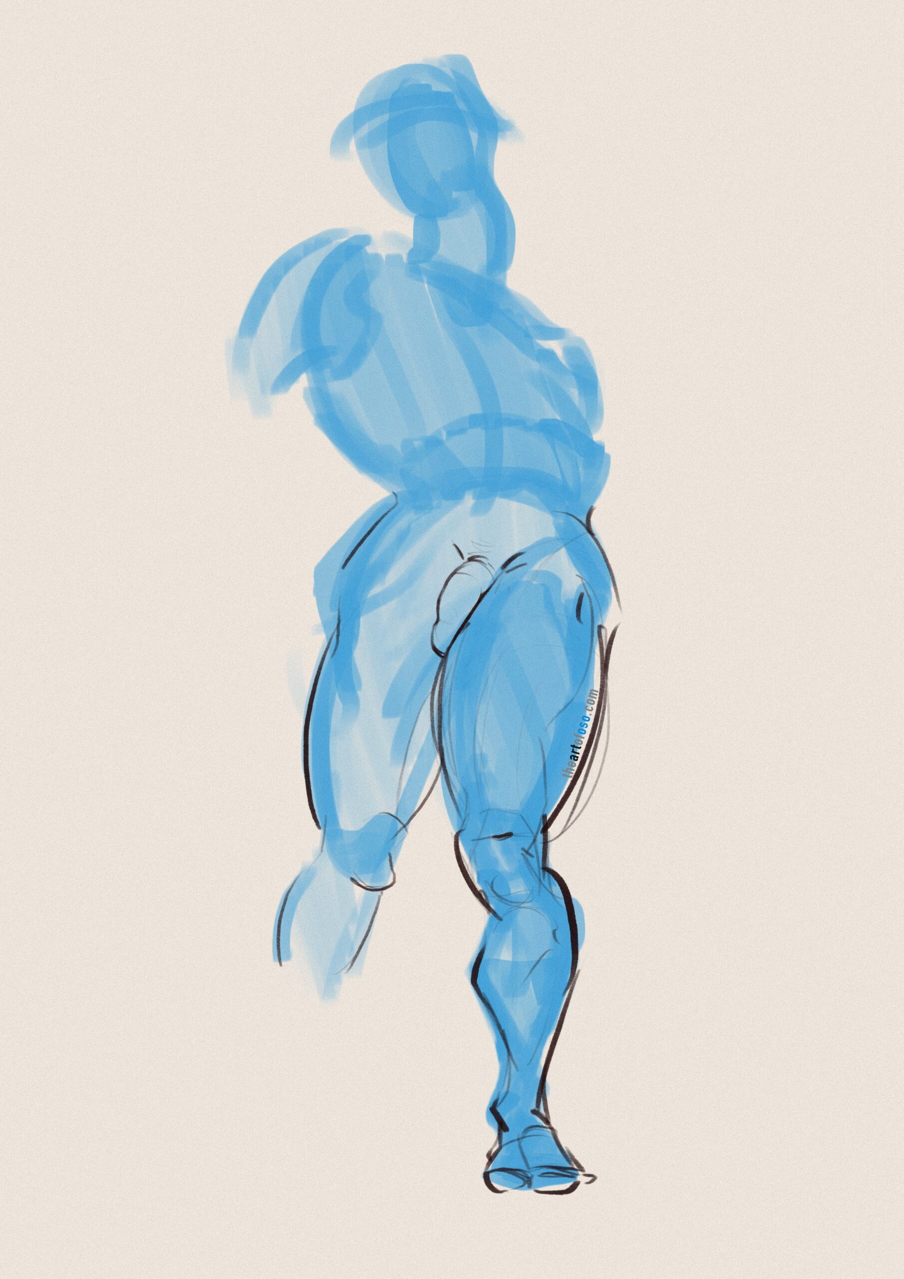 Digital drawing of a male figure created by TheArtOfOso.com