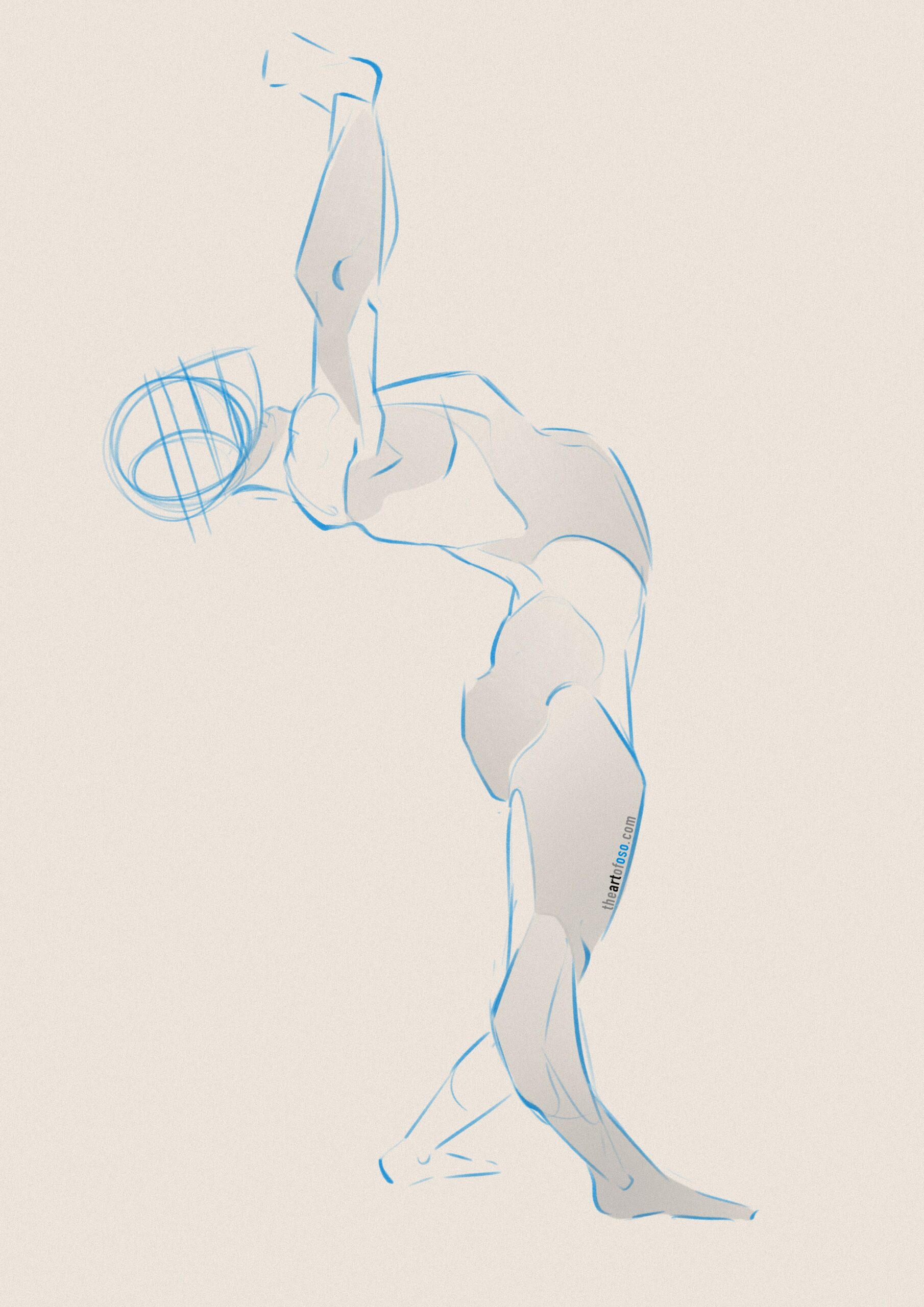 Digital drawing of a male figure created by TheArtOfOso.com