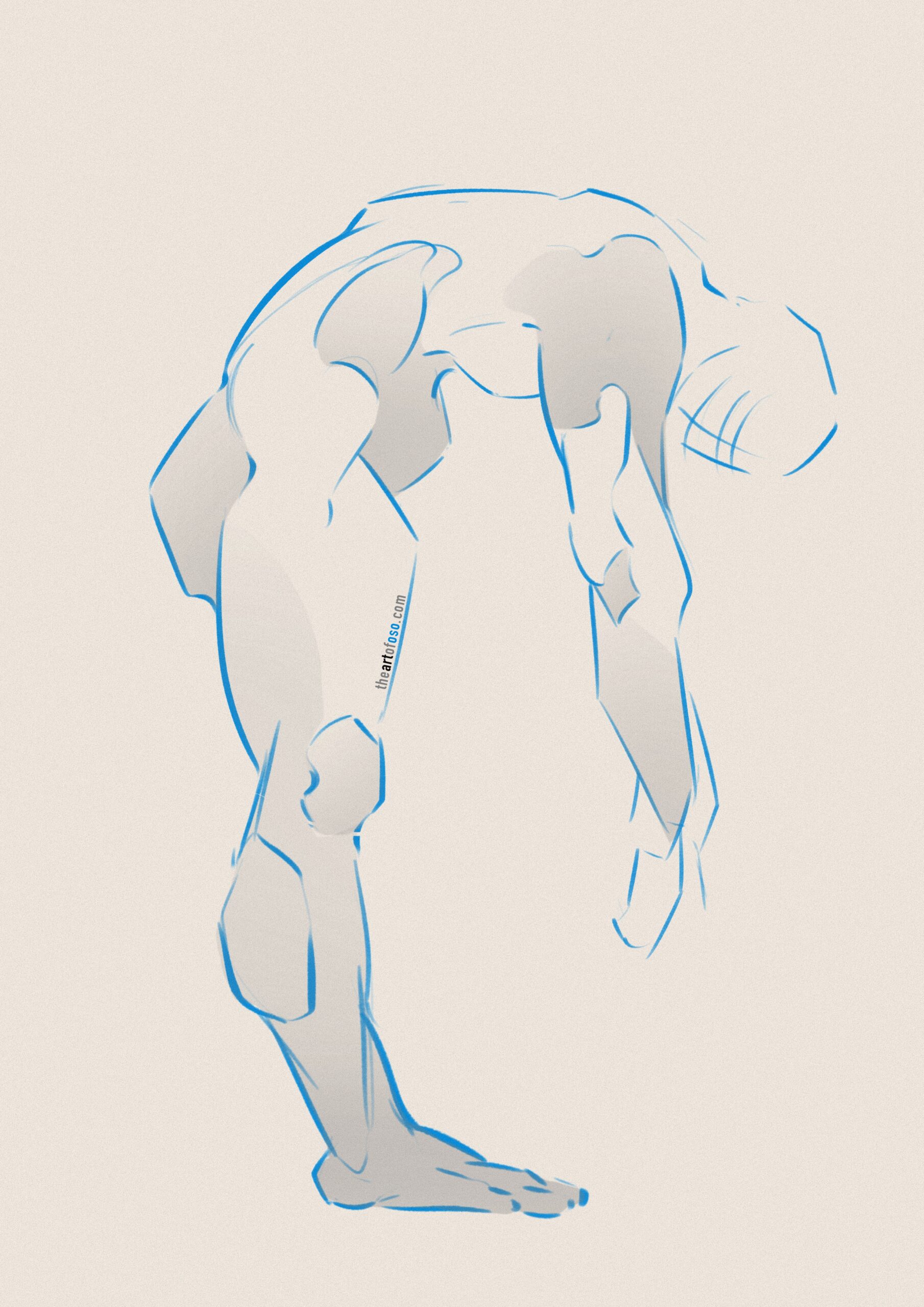 Digital drawing of a male figure created by TheArtOfOso.com